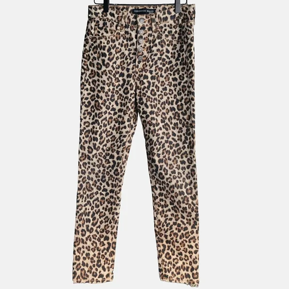 Veronica Beard Debbie Skinny Jeans 10" High Rise Leopard - Picture 9 of 14
